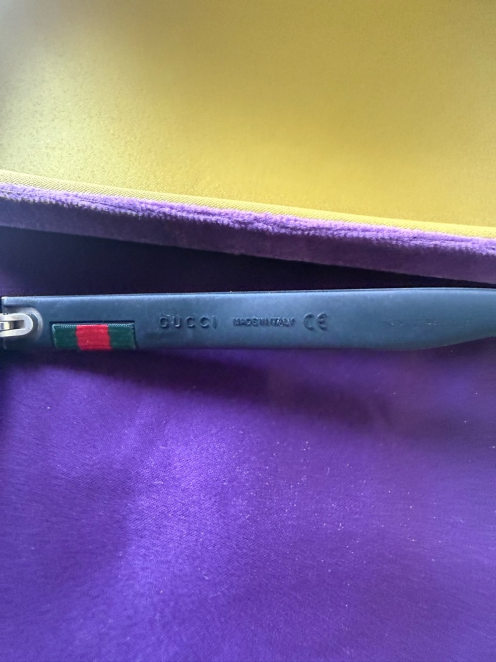 Gucci Black Aviator Sunglasses with Purple Case and Pouch. - Picture 6 of 13